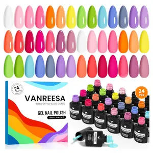 24 Pcs Gel Nail Polish Set, 21 Colors Gel Polish with Base Coat Glossy & Matte Top Coat Pink Orange Yellow Green Blue Purple Gray Nail Polish Set Nail Kit Gifts for Women