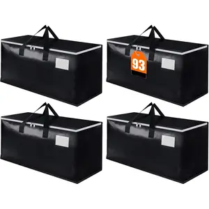 Extra Large Moving Boxes-Moving Bags with Zipper, Carrying Handles and Tag Pocket-Moving Supplies for Space Saving-Totes for Storage - for moving, Storage, Camping and Travel 93L-4 Pack