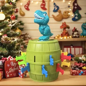 Dinosaur Pirate Bucket Prank Toy, Interactive Bounce Game, Family Party Entertainment, Teen Christmas Gift, Durable Plastic, Boy Dinosaur Toys