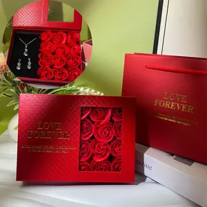 Valentine's Day Christmas Rose Flower with Lid Heart Shape, Perfect for Decoration, Gifts, Bridesmaid Proposals, Weddings, Birthdays, Romantic Gift Box