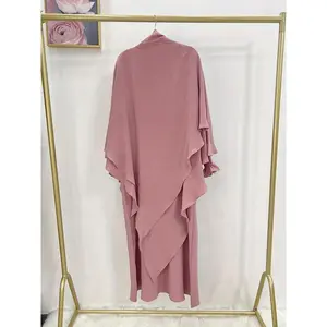 Khimar+abaya2PCssetUmrahRidasetplayerabayasetwithpocketsMuslimFitChicPastel