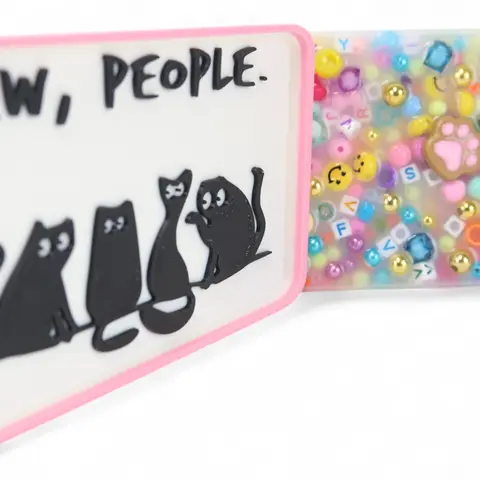 Ew People Cats Pick Party Pad & Tray - Stress-Free Fidget Toy with Beads & Texture Pieces for Skin-Friendly Fun