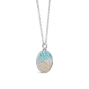 Explorer Oval Necklace - Silver - Caribbean Gradient