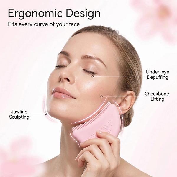 Face Lymphatic Contour Brush for Jawline& Facial Fatigue Relief, Ergonomically Designed to Fit The Skin Precisely& Chin Sculpting Dry Brushing Massager for Lymphatic Drainage,Body Care, skincare tools -MM