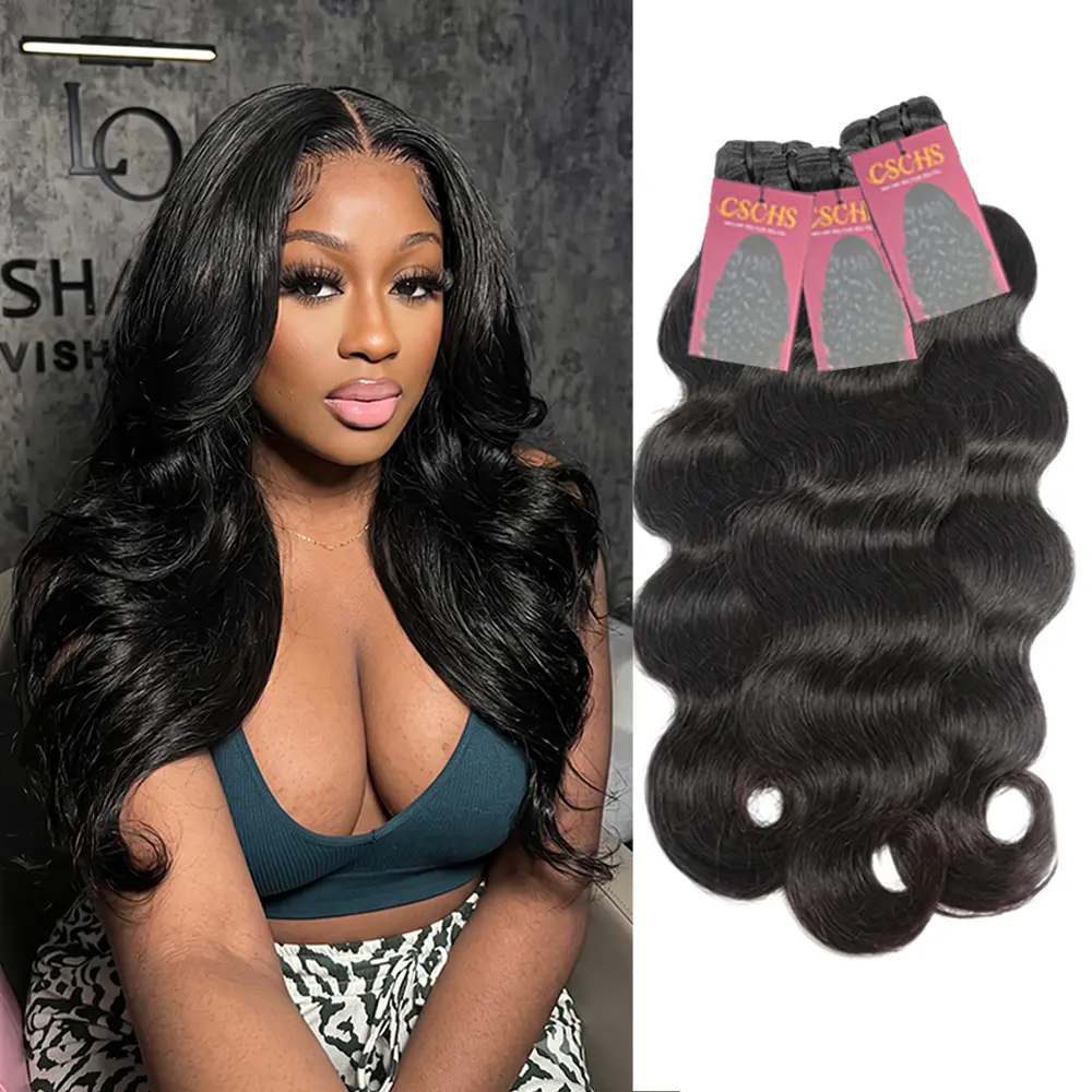 Body Wave 100% Human Hair Bundles, 15A Unprocessed Brazilian Virgin Hair,for Black Women Body Wave Hairstyle, Thick Quick Weave Extensions, 1-3 Bundles, 14-30 In, Natural Color, Soft Shed-Free Pieces