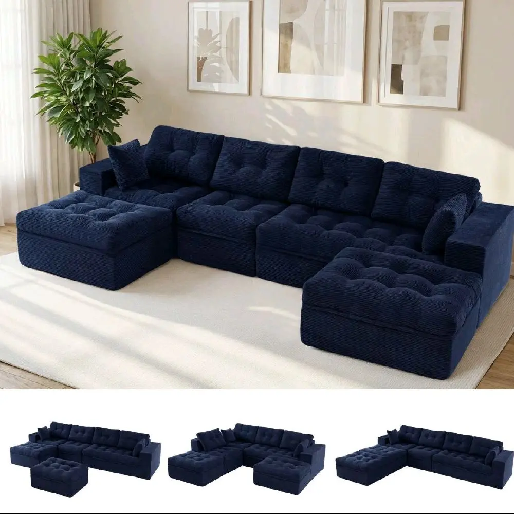 MAXYOYO Sectional Sofa,Cloud Modular Couch with Convertible Left/Right Ottoman