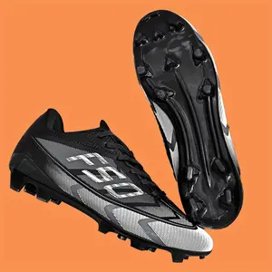 Unisex Soccer Cleats with Anti-Slip AG Studs, Breathable Striped Design, Lightweight Sneakers for Outdoor Turf Training and Matches, Outdoor Sneakers, Soccer Accessories