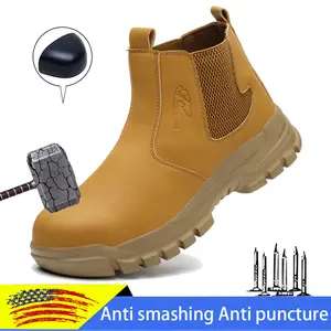 New Safety Shoes Men Anti-smash Anti-puncture Work Shoes Fashion Men Sport Shoes Security Protective Boots Indestructible Slip-resistant shoes industrial Construction Work Shoes Steel Toe Loafers Footwear