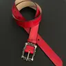 White / Black / Red Palace-style Embossed Belt, Elegant Style Fashion Accessory, Graceful Leather Belt, Exquisite Belt, Young Master Runway Look, Premium Texture, Unisex for Both Men and Women, Stylish Belts