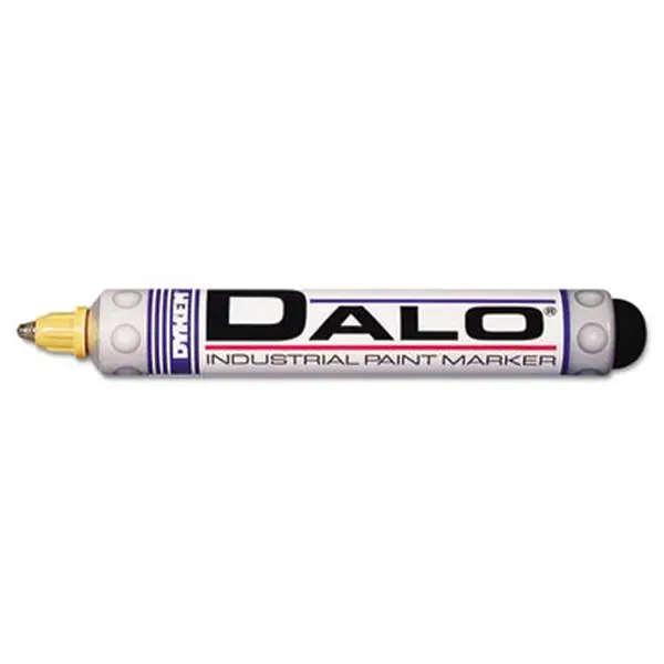 ITW 26063 Dalo Industrial Permanent Marker, Yellow, 3/32 in Medium & Bold Tips, High-Capacity Oil-Based Paint Ink, Concrete/Rubber OK, Metal Glass Stainless Steel Marking Tool