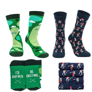 Golf Socks - Funny Angry Golfer Socks for Men Ultra Soft Breathable Moisture-Wicking Green Navy Golf Gift 1 Pair per Pack Menswear
