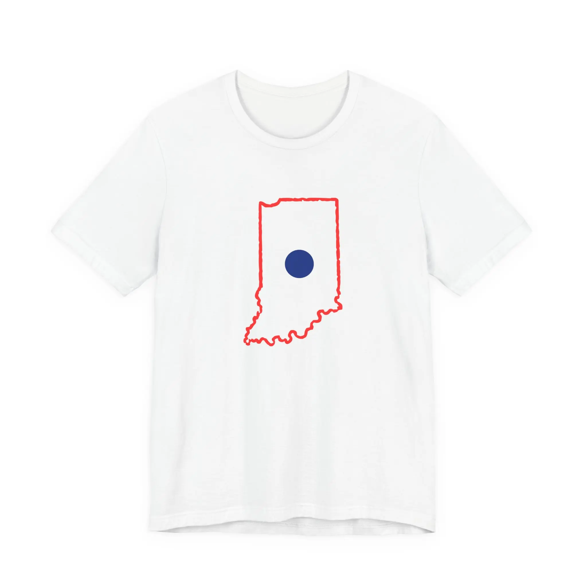 The Blue Dot Indiana Outline Tee - Soft Cotton Unisex T-shirt with Short Sleeve Political Statement for Inclusive Sizing S to 4XL