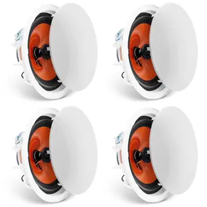 TikTokShopBlackFridayVEVOR 4 PCs 8 Inch in Ceiling Speakers, 100-Watts, Flush Mount Ceiling & in-Wall Speakers System with 8ΩImpedance 89dB Sensitivity, for Home Kitchen Living Room Bedroom or Covered Outdoor Porches