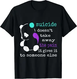 Suicide Pain Semicolon Gift Suicide Prevention Awareness Gift Unisex T-Shirt