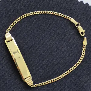 10K Real Gold Thin Cuban Bracelet for Kids 6" - Elegant and Durable