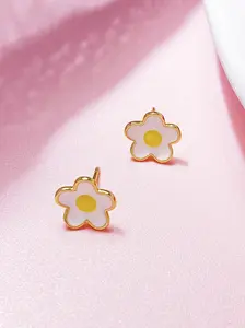 Elegant Egg Flower Earrings for Women, Flower Stud Earrings, Cute Unique Design, Perfect for Daily Wear or Party, High-Quality Gift for Ladies