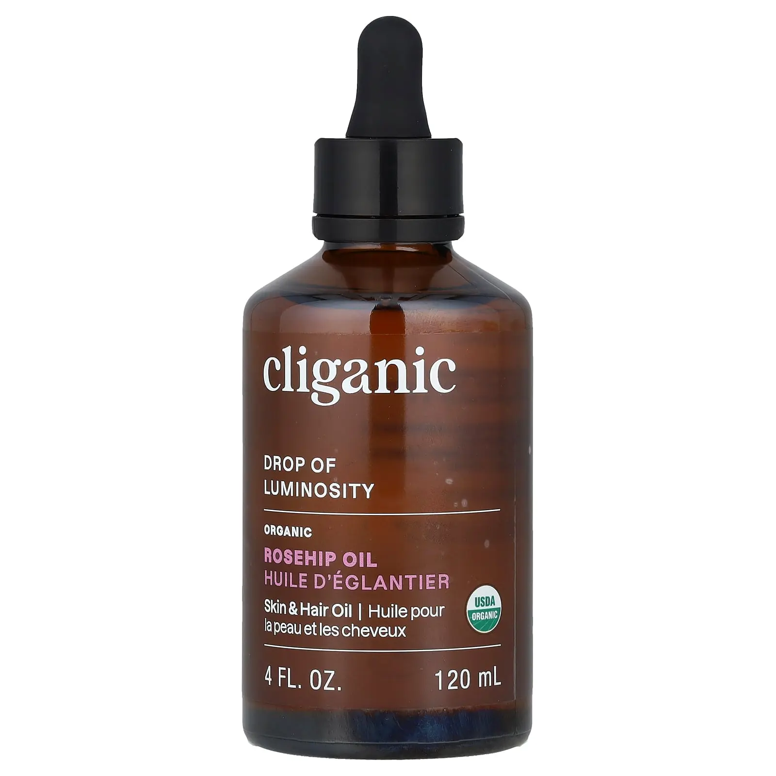 Cliganic Drop of Luminosity™, Organic Rosehip Oil, 4 fl oz (120 ml) Cliganic Drop of Luminosity™, Organic Rosehip Oil, 4 fl oz (120 ml)