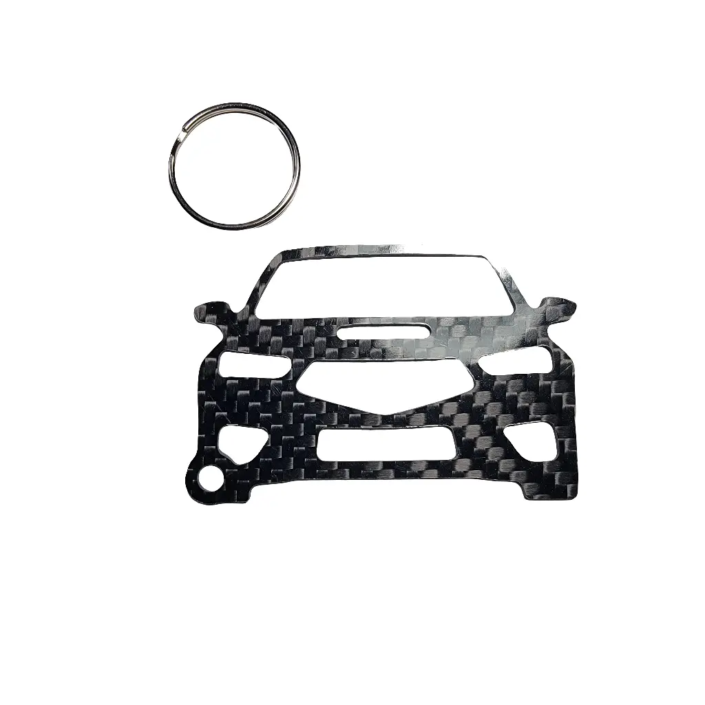 Carbon Fiber keychain for Acura Integra (2024-Present) Inspired Keychain Lanyard FRONT  view Glossy Twill