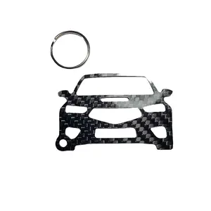Carbon Fiber keychain for Acura Integra (2024-Present) Inspired Keychain Lanyard FRONT  view Glossy Twill