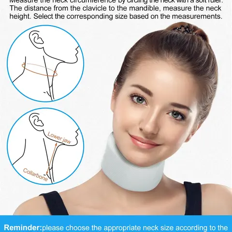 Neck Brace for Sleeping | Large Soft Foam Cervical Collar | Neck Pain Support & Spine Pressure Relief | Universal Stable Wrap