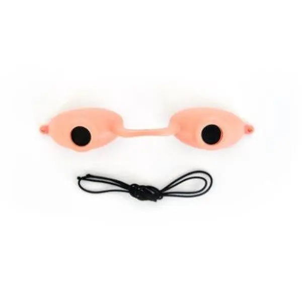 Contoured EVO Eyeshields with Slim Eye Cups and Flexible High-Rise Nose Bridge, Adjustable Elastic Headband Minimizes Tan Lines for Tanning & Red Light Treatments, Green UV Lenses, Accessories, Strap, Plastic