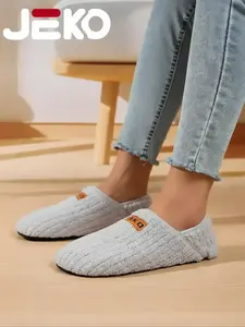 JEKO Knit House Slippers-Unisex Fashion Casual Slip-On Two-Wear Outdoor Barefoot Shoes Soft Sole Non-Slip Durable Comfortable House Shoes