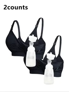 2 Counts Hands-Free Pump Bra for Breastfeeding, Adjustable Breast Pump Holding Bra for Double Functionality, Comfortable and Convenient Nursing Bra, Maternity Bras