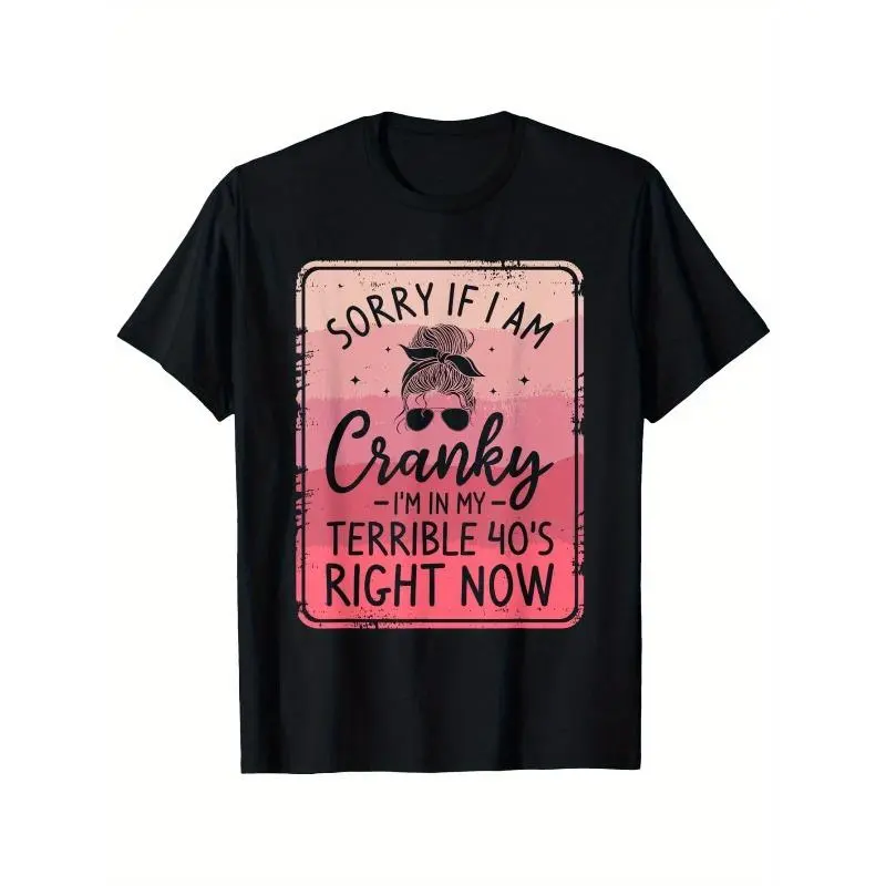 Sorry T-Shirt Round Neck 100% Cotton T-Shirt Short Sleeve Women Men Family T-Shirt Funny Gift T-Shirt Regular Fit Comfortable Stretch Fabric All-Season Wear Cotton T Shirts