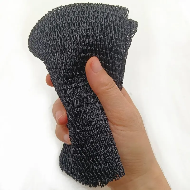 Authentic African Nylon Fiber Net Sponge Body Scrubber - Unscented Exfoliating Bath Washcloth, Synthetic Bath Accessory for Whole Body Dead Cell Removal, Complexion Smoothing, Black Owned (All Skin Types Compatible)