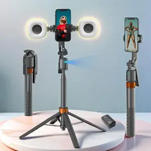 360° Rotatable Selfie Stick Tripod, Rechargeable Smart Face Tracking Tripod, Auto Face Tracking Phone Holder for Vlog, Live Streaming