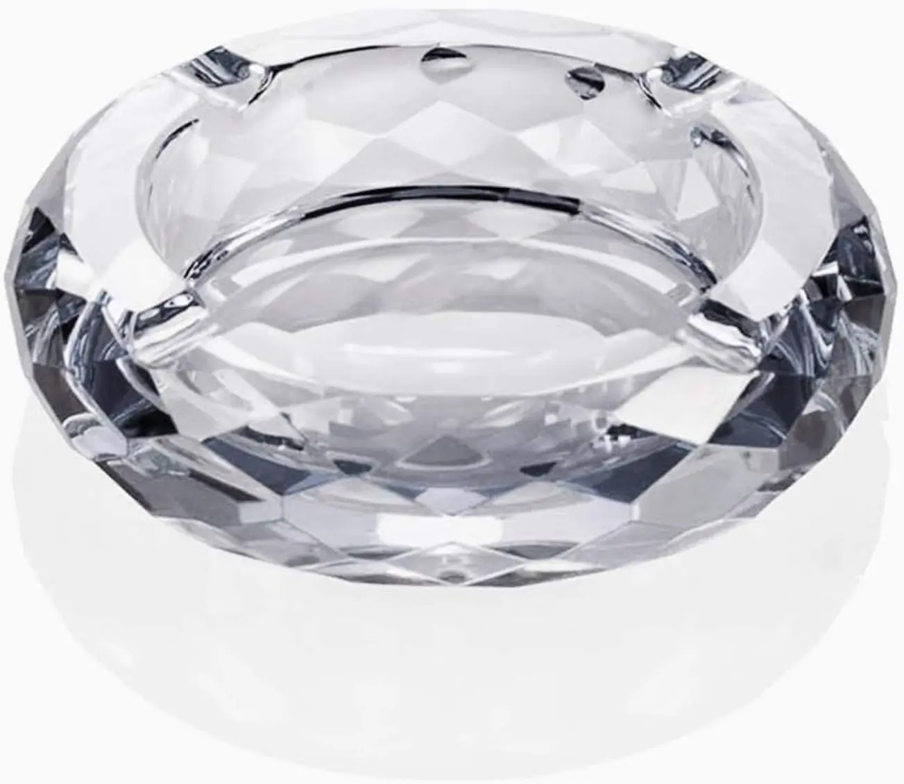 Crystal Glass Ashtray, Cigar Cigarettes Ashtray Holder Home Office Desktop Tabletop Decoration,Crystal Clear