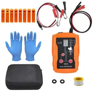 Universal Fuel Injector Tester & Cleaner Tool Kit – DIY 8-Mode Pulse Tool, 4-Wire Dual Channel for 2 Injectors, 8 Cleaning Adapters, 12V/5V Power