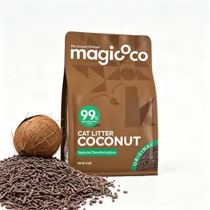 Magicoco Cat Litter 99% Deodorized Clumping Cat Litter 8X Water Absorption & 98% Solid Clumping, Low Dust & Flushable, Eco-Friendly Cat Sand