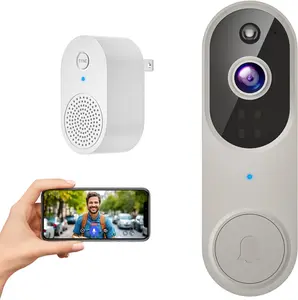 1080p Wireless Video Doorbell Camera with Night Vision, Two Way Audio and AI Motion Detection, 2.4G WiFi, Cloud Storage, Battery Powered
