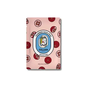 Gillian Cosmetics | Cranberry Detoxifying Sheet Mask with Antioxidants Salicylic Acid & Cranberry Extract for Purifying Protecting & Revitalizing Skin by elvis+elvin (25ml)