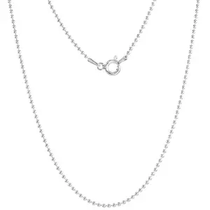 Sterling Silver Round Bead Ball 1.5mm Necklace Chain Dog Tag