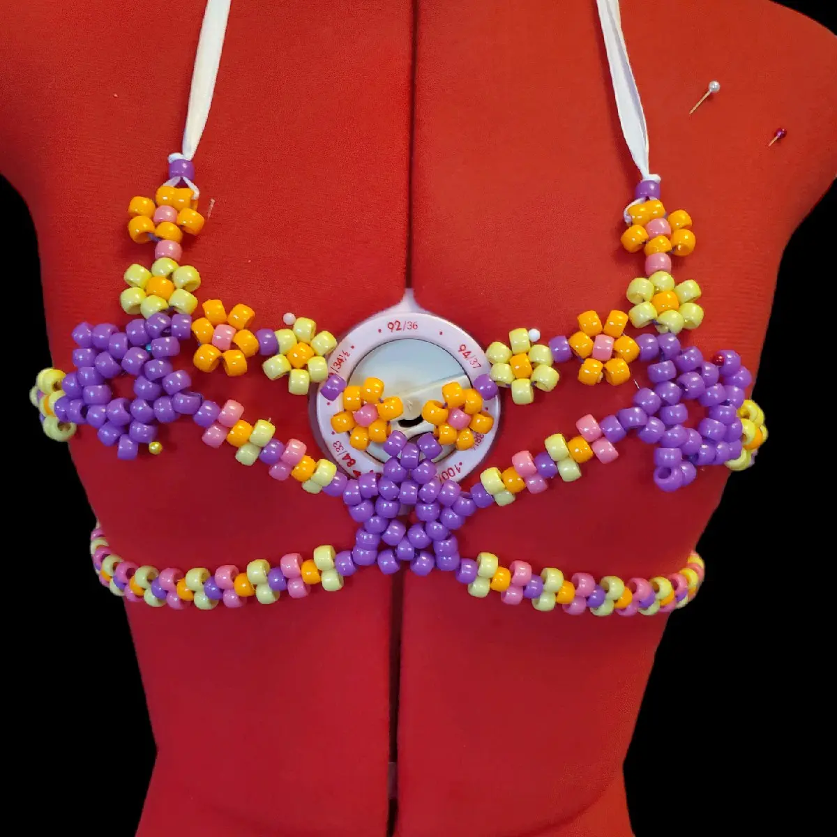 Kandi Bead Bra Top Stars and Flowers Womenswear Cosplay Tube Women Lady Comfort Halter Halter Neck