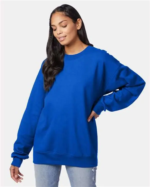 Custom Embroidered - Hanes - Unisex Ultimate Cotton® Crewneck Sweatshirt - Deep Royal - F260