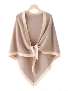 Women's Solid Color Shawl with Tie, Tignon Scarf, Casual Versatile Scarf for All Seasons, Fashion Accessories for Women & Girls