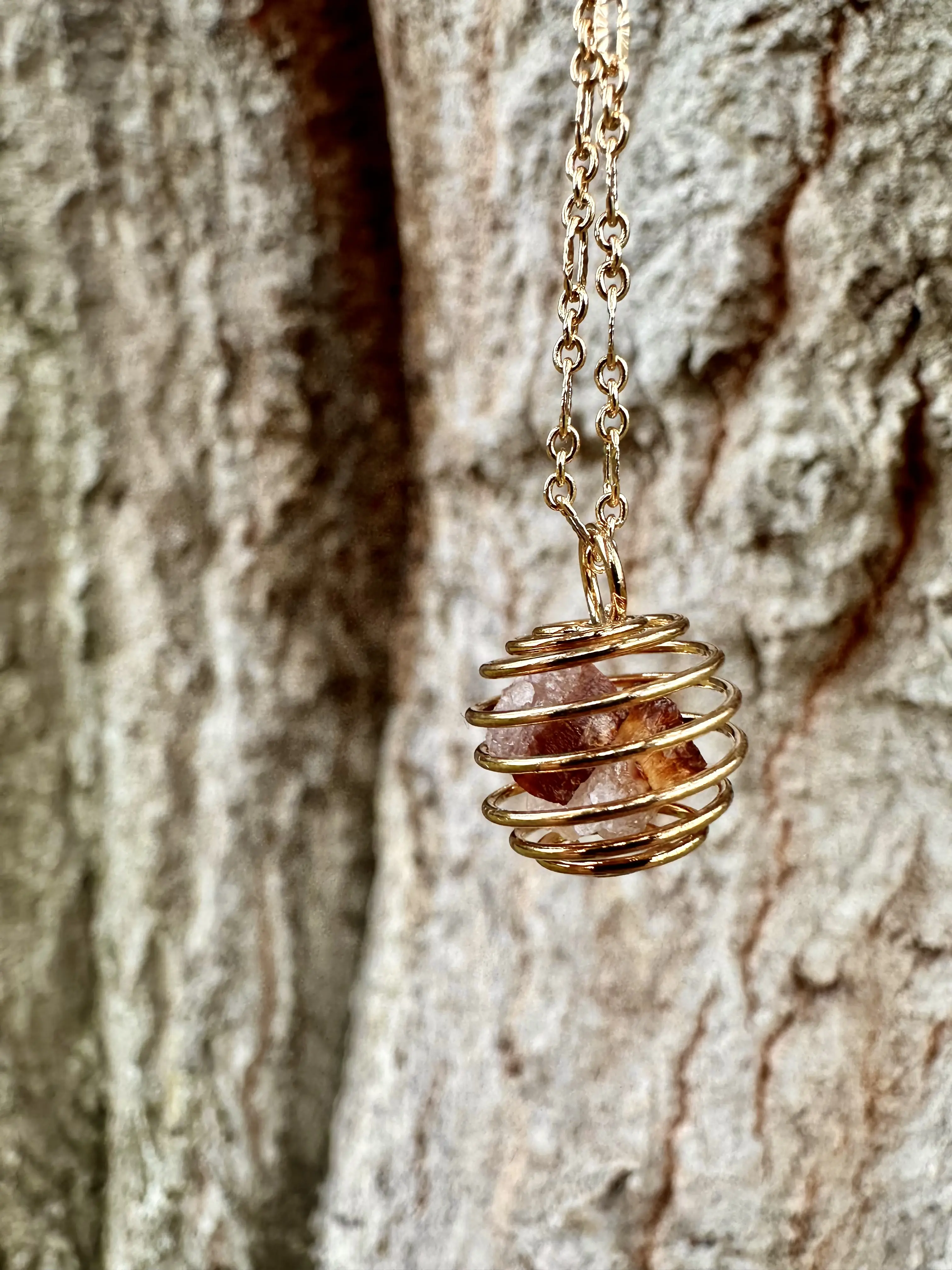 Raw Carnelian stone necklace