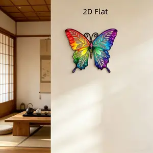 Rainbow Gradient Metal Butterfly Wall Decor, Hollow Iron Hanging Ornament, Indoor/outdoor Home Decoration, Gift for Birthday/move-In