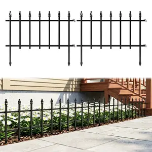 22" W x 18" H (Set of 5 Panels; Total Length: 9.17 ft); No-Dig Metal Garden Fence-Decorative Gothic Animal Barrier for Yard Dog Fence Garden Raised Bed Fence Rustproof Animal Barrier Fencing for Dog,Heavy-Duty Backyard Barrier Kit (Gopher/Rabbit Proof)