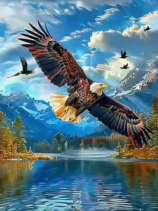 Flying Eagle Diamond Painting Kits for Adults, Handsome Eagle 5D DIY Diamond Art Kits Full Drill Diamond for Gift Wall Decor Gem Arts