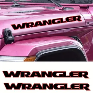 2 Pack Car Hood Vinyl Stickers Durable Easy Install For Jeep Wrangler