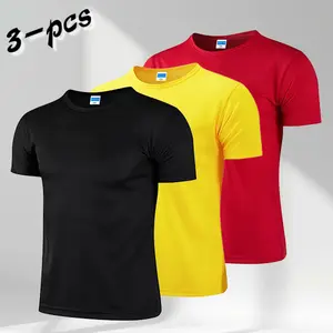 3-Pack Men's Quick Dry T-Shirts, Breathable Moisture-Wicking Sport Style, Suitable for Gym, Running, and Everyday Wear