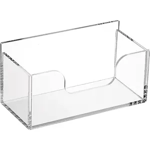 1 Pack Acrylic Index Card Holder Display Stand - 3X5 Inch Notecard Box Recipe Organizer, Clear Index Card Case for Office Desk Recipe Notecard Storage Box, Photo Holder Organizer