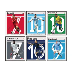 6pcs Soccer Poster | Messi And Ronaldo Posters | Famous Soccer Players Wall Art Decor For Boys & Fans | Legends And Rising Stars 6-Pack Poster Set | Gift For Football Lovers | Art Wall Decoration | Unframed