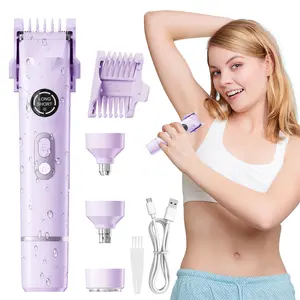 Bikini Trimmer for Women,Electric Razors Shaver for Bikini Legs Pubic Hair,Rechargeable Ladies Bikini Hair Trimmer Removal with Snap-in Ceramic Blades IP7X Washable Head,Wet and Dry Use