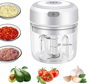 Electric Mini Vegetable Chopper, Food Chopper, Garlic Slicer Veggie, Salad, Lettuce, Onion, Chili Crusher, Tomato Dicer Chopper Cutter & Ginger Meat Mincer for Kitchen, Portable USB Chopper (250ML)