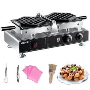 Spring new arrivals Bubble Waffle Maker, 110V Electric Egg Waffle Maker, 1500W Hong Kong Egg Puff Machine w/2 Reversible Pans, Commercial Bubble Waffle Machine w/Non-Stick Teflon Coating, 122-572 ° F Omelette Maker